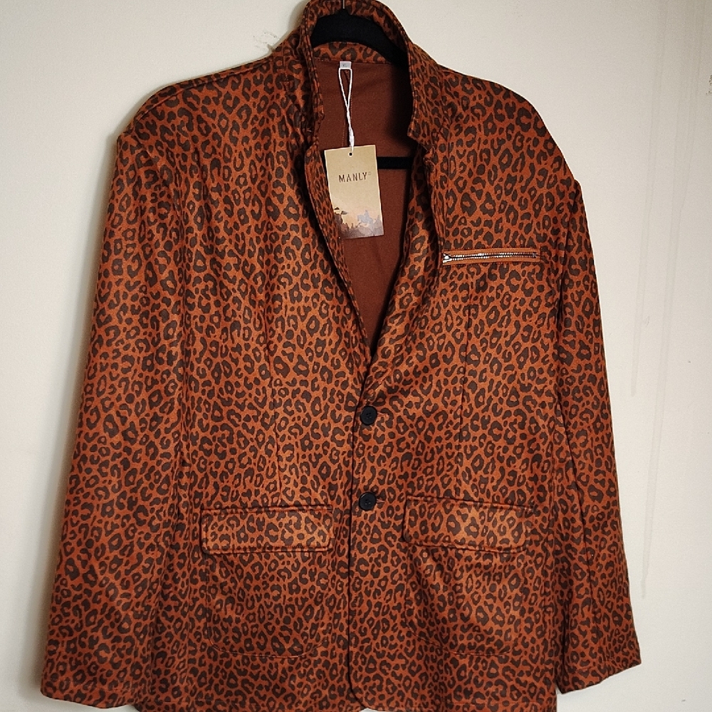 Women's Leopard Print Jacket - Brown